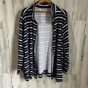 CC74 blue white stripe jacket woman within 2x